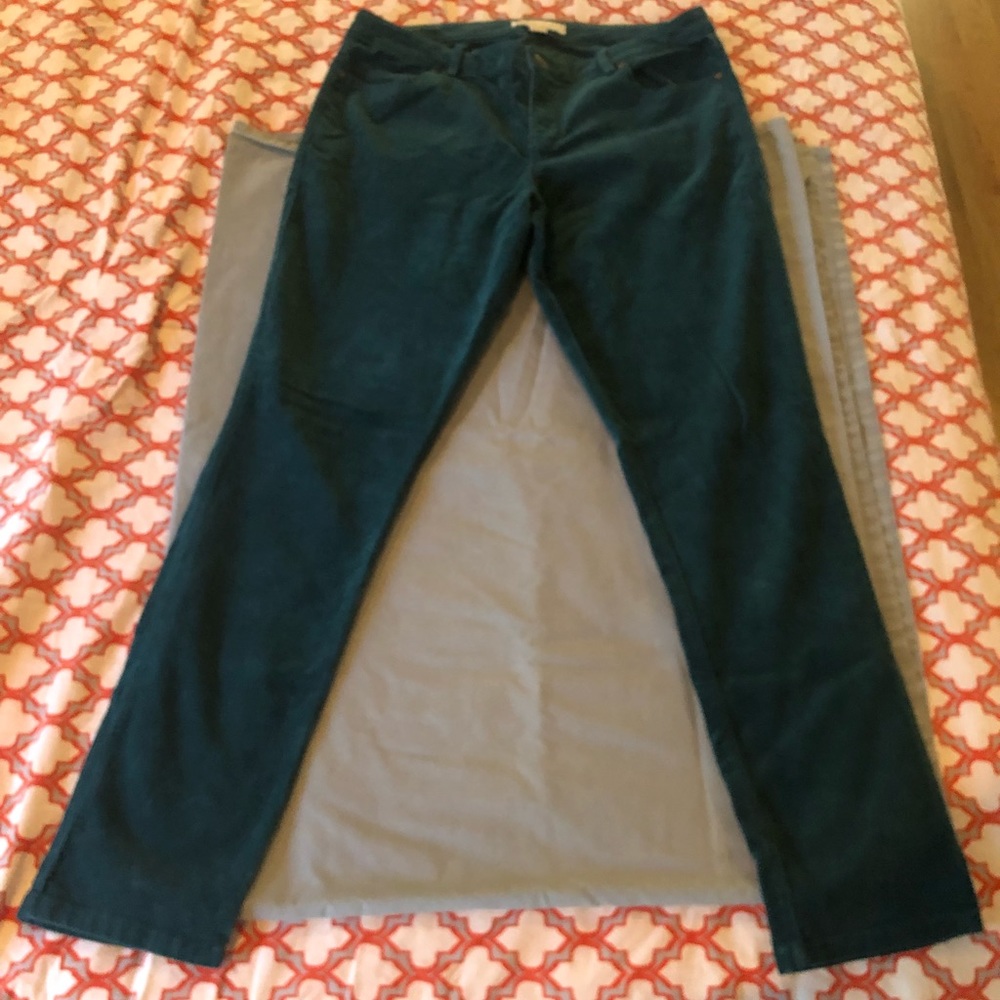 Michael Kors teal corduroy pants. Size 10.